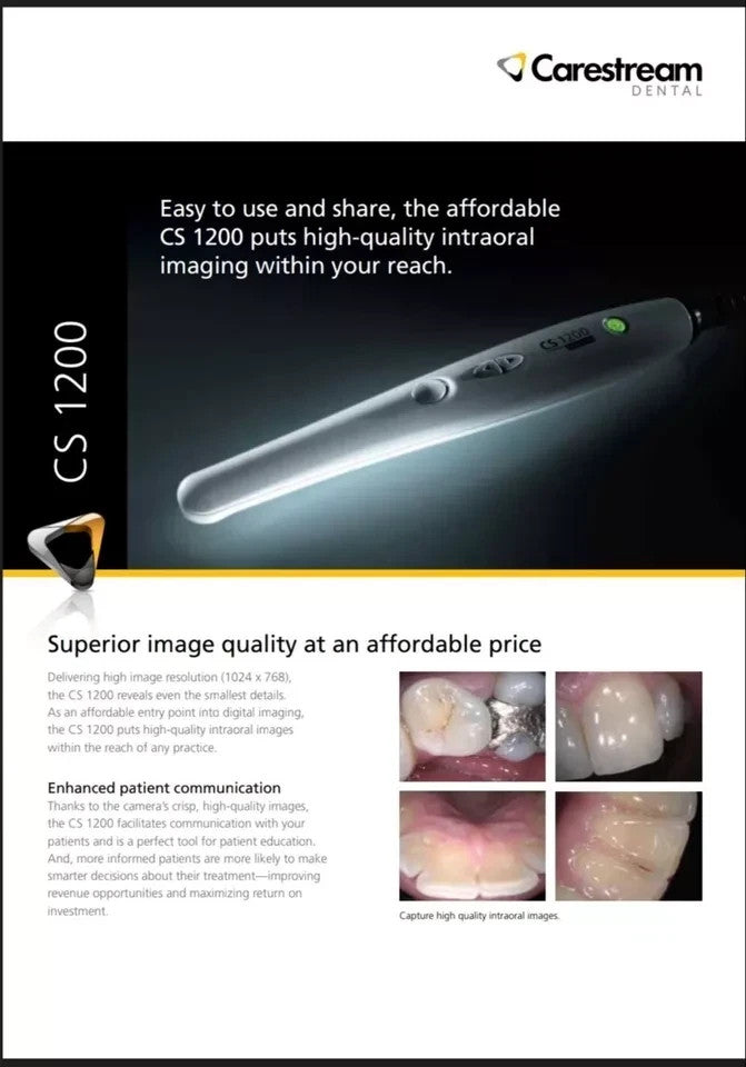 Carestream Compact & Easy Handling CS 1200 Intraoral Camera 6‐LED System!
